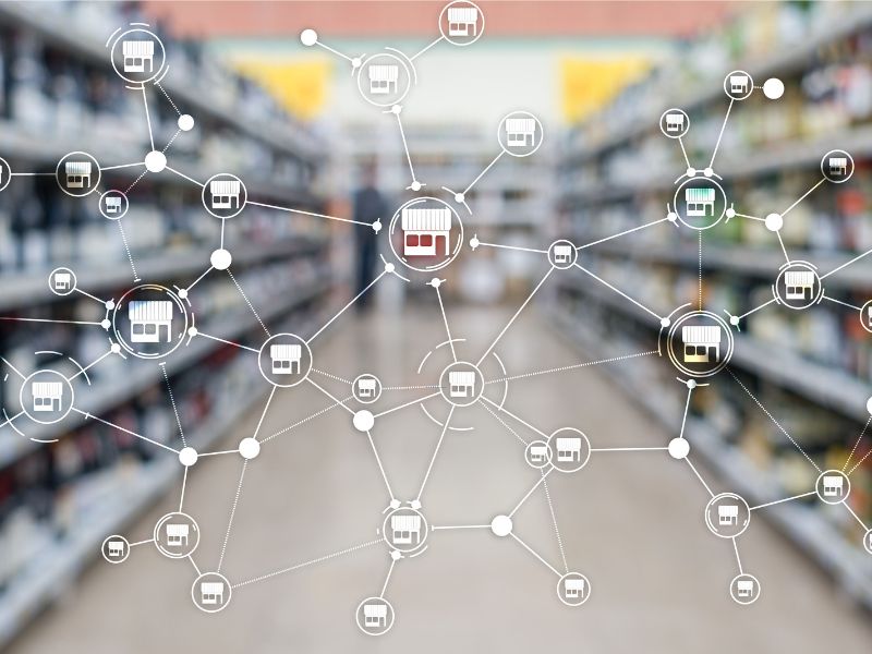 A modern retail store in Kerala using digital marketing to attract customers.